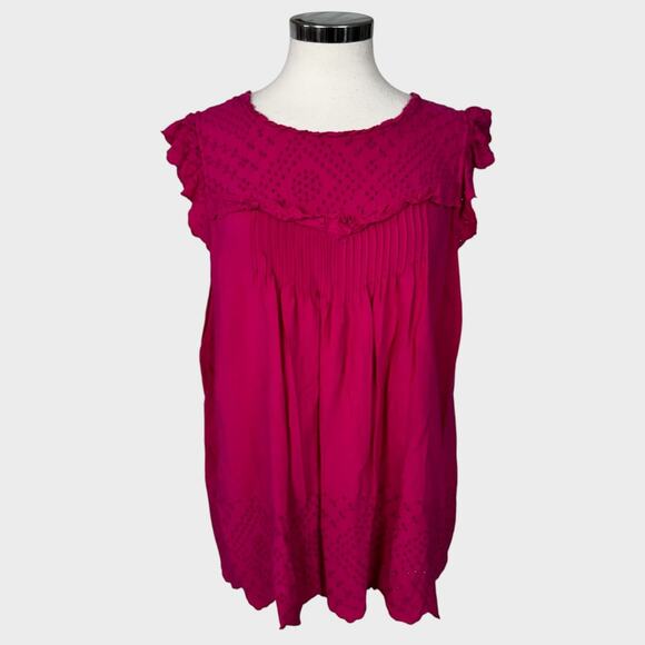 Torrid Womens Size 3X Pink Rayon Eyelet Cap Sleeveless Top - Picture 2 of 10